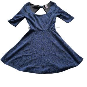 Candies Dress Womens Size Small Black Blue Floral Y2K Whimsigoth Dark Cottage